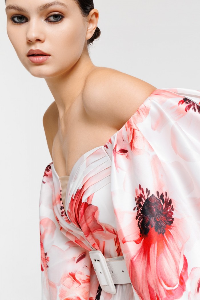 ЛУНА - Романтичное короткое платье с открытыми плечами и V-образным вырезом | Paulain