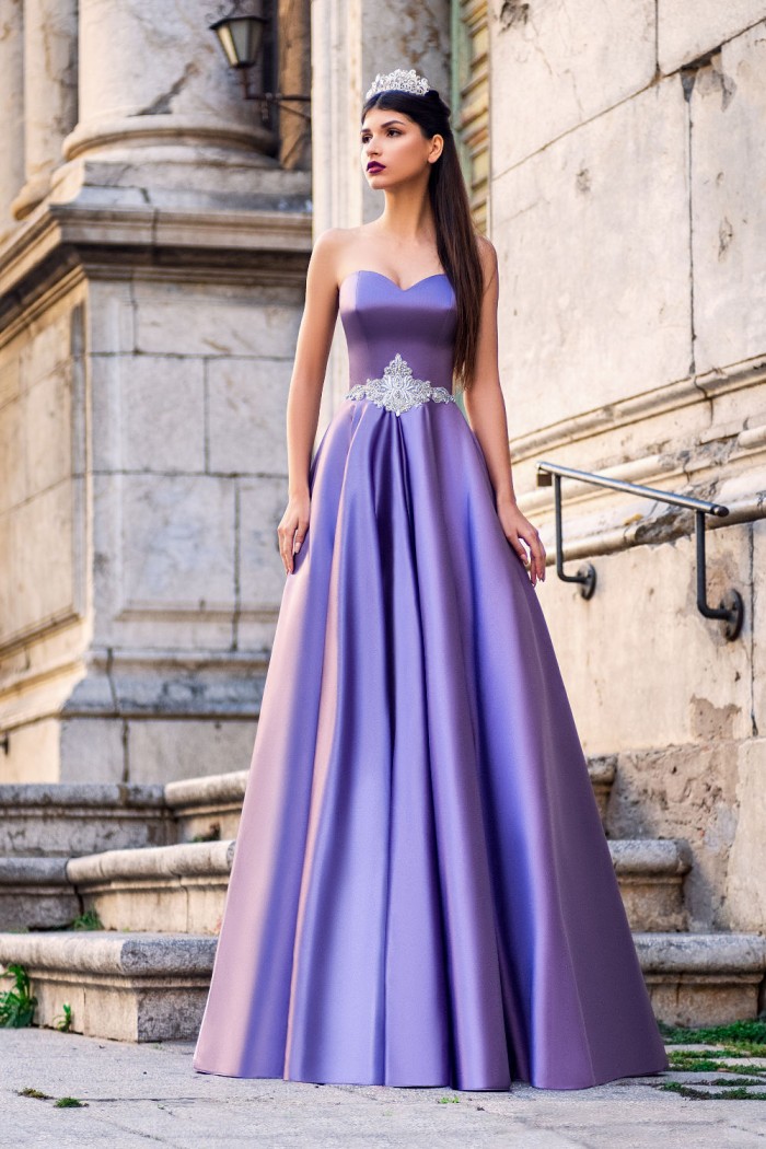 Чудесное вечернее платье из сияющего атласа - ЭДИНБУРГ | Paulain