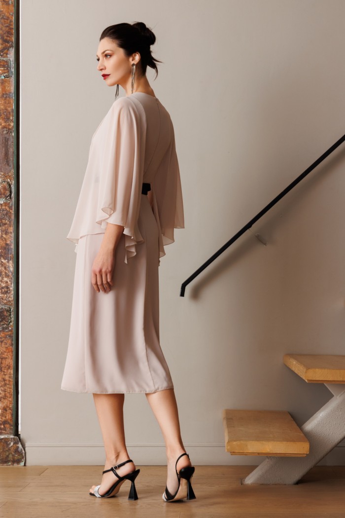 ЭЛЕЙНА МИДИ - Женское платье миди длины с легким коротким рукавом | Paulain