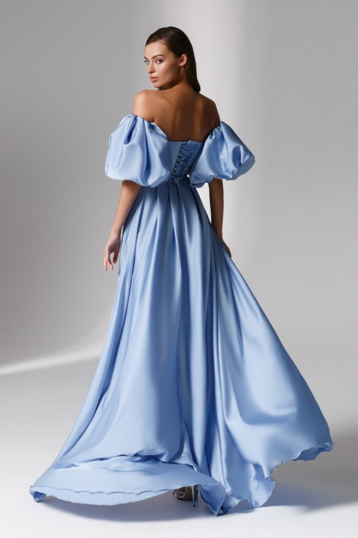 ЭЙВА - Эффектное вечернее платье с коротким съемным рукавом | Paulain