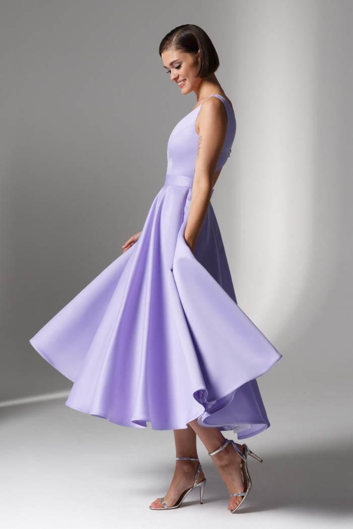ХИЗЕР МИДИ - Романтичное коктейльное платье миди длины с V-образным вырезом | Paulain