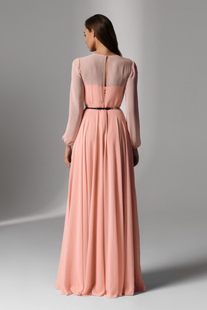 ЛИАМ - Нежное вечернее платье с длинным рукавом на скрытом корсете для больших размеров | Paulain