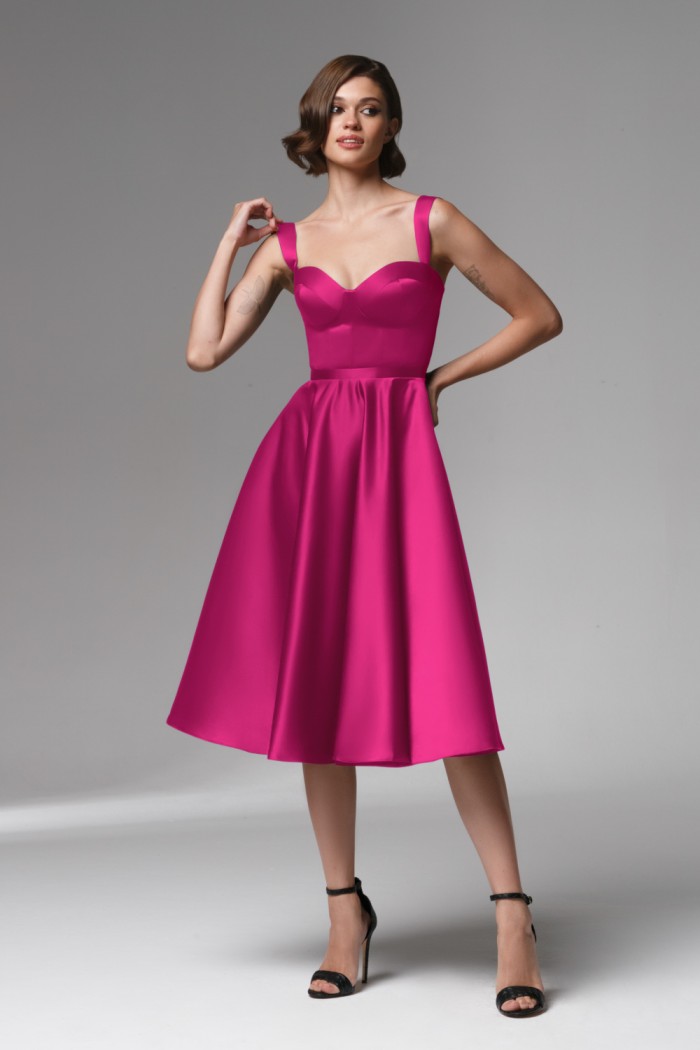 Розовое короткое платье на корсете бюстье с лямками - ТАТИ МИДИ | Paulain