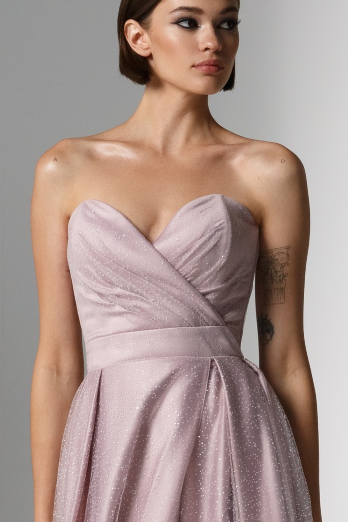 ВЕНДИ - Романтичное вечернее платье розового цвета со съемными рукавами | Paulain