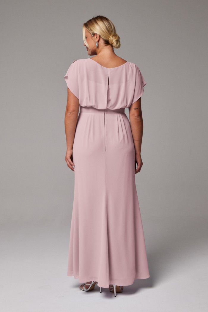 АНТЕЯ БЕЙС АНТЕЯ БЕЙС - Вечернее нарядное платье в пол из невесомого жоржета с коротким рукавом | Paulain