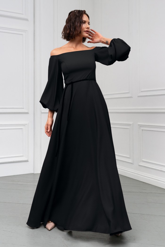 МИННА Макси - Роскошное длинное вечернее платье длины макси с пышным рукавом | Paulain