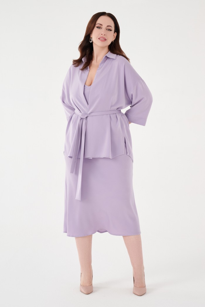 Платье комбинация в комплекте с рубашкой большого размера - ЛИББЕ | Paulain