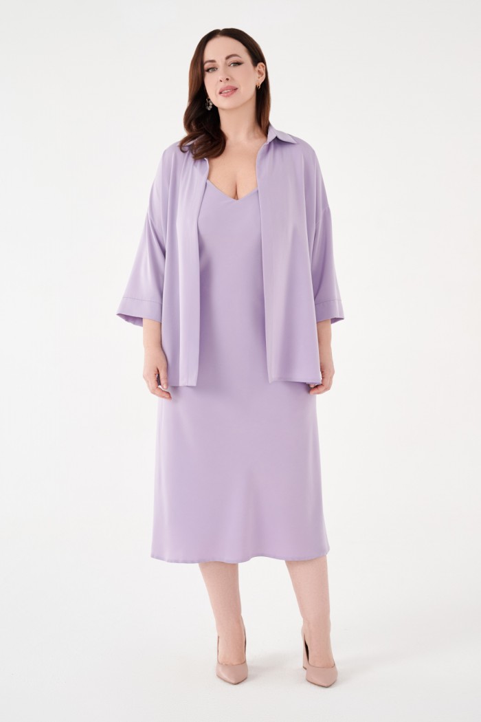 ЛИББЕ - Платье комбинация в комплекте с рубашкой большого размера | Paulain