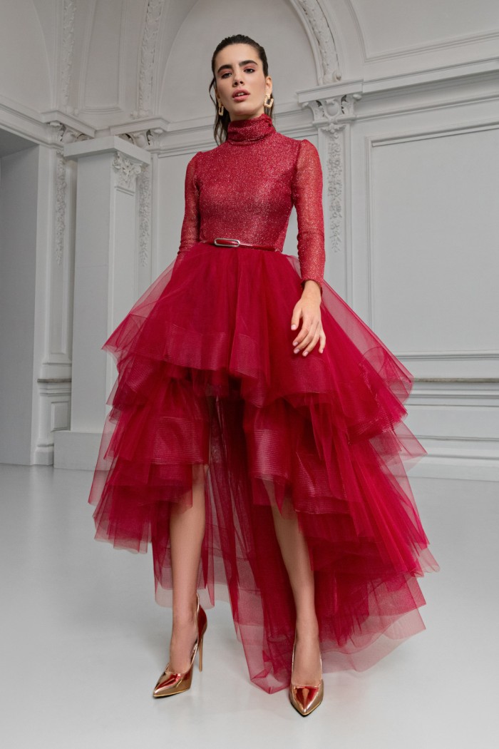 БЕЙКЕР - Потрясающее вечернее платье с пышной юбкой переменной длины | Paulain