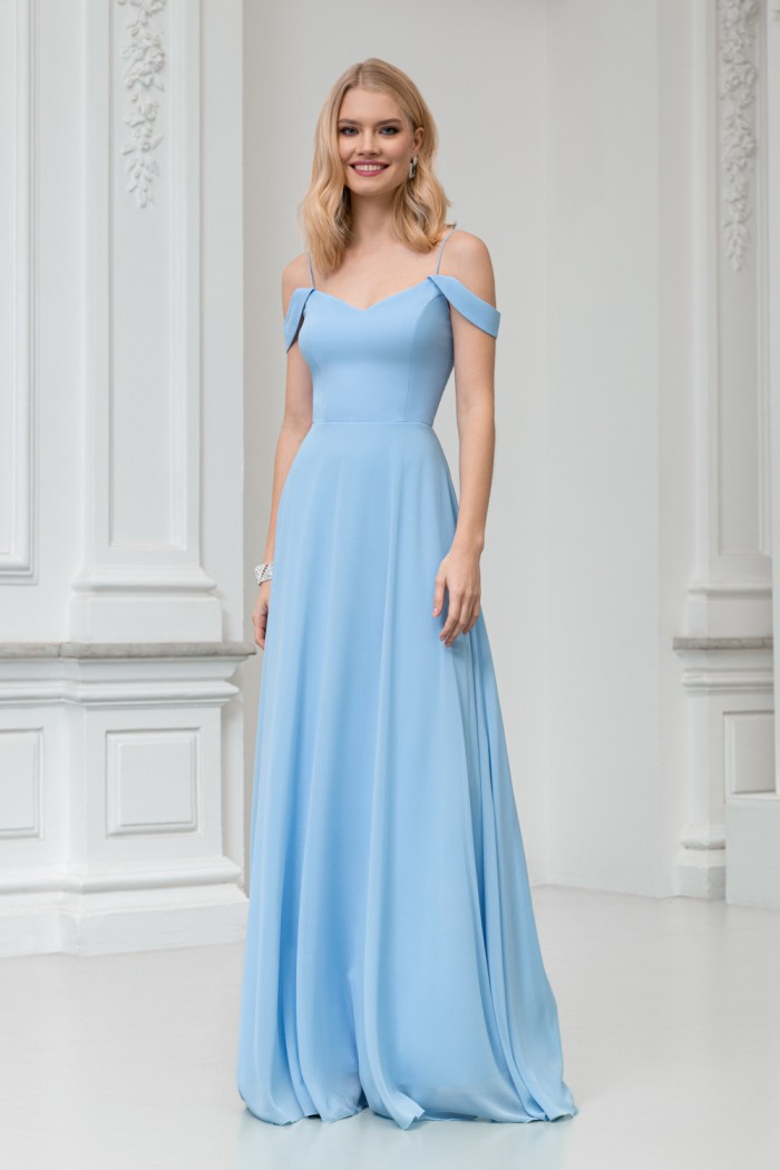 РИВЕР - Великолепное вечернее платье нежно-голубого цвета и изящного силуэта | Paulain