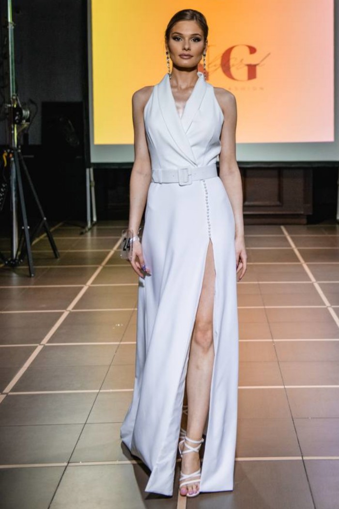 АВИЛА - Свадебное платье в стиле минимализм в пол без рукава | Paulain