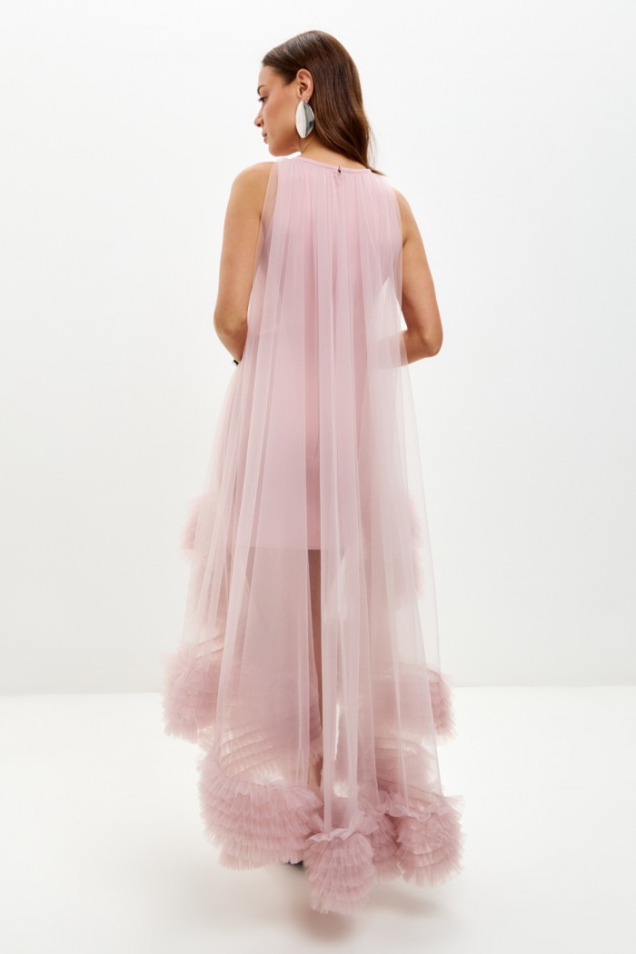 ЛИЛАС - Нежное вечернее платье с переменной длиной и объемными рюшами | Paulain