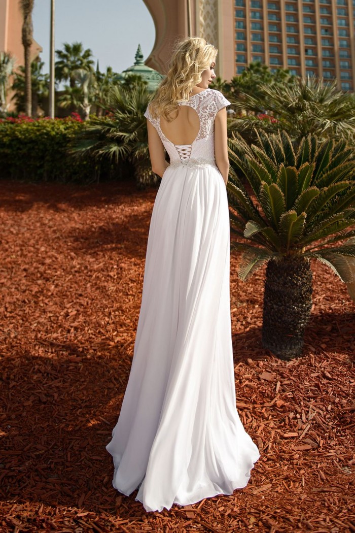 SV 103 - Свадебное платье в стиле ампир с шифоновой юбкой | Paulain