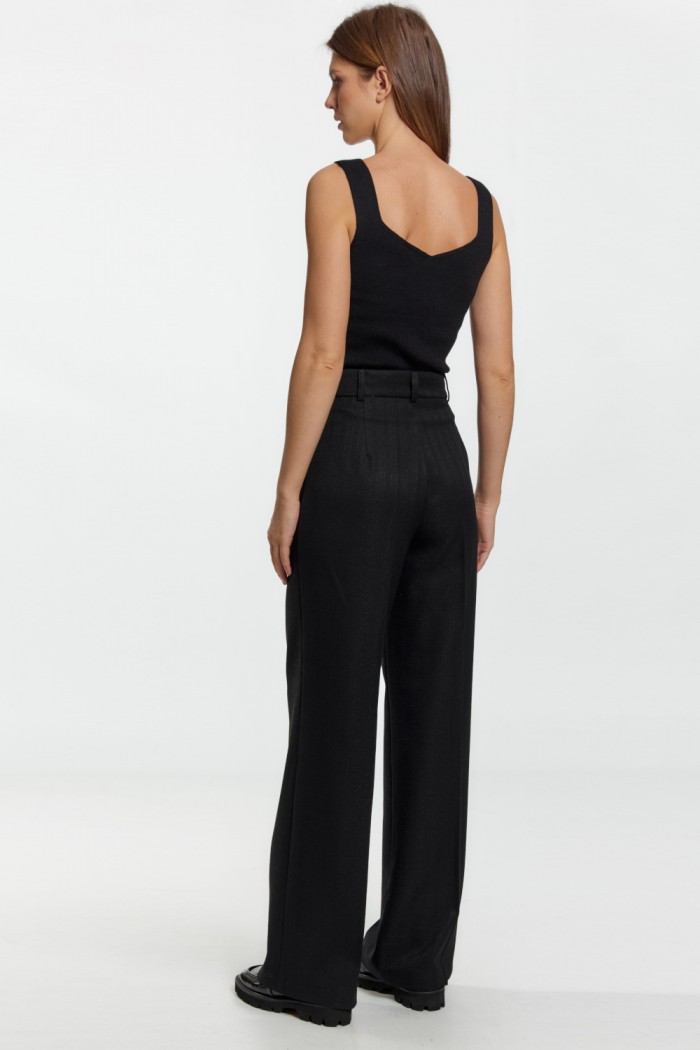3-4920-4 - Черные женские брюки со стрелкой | Paulain