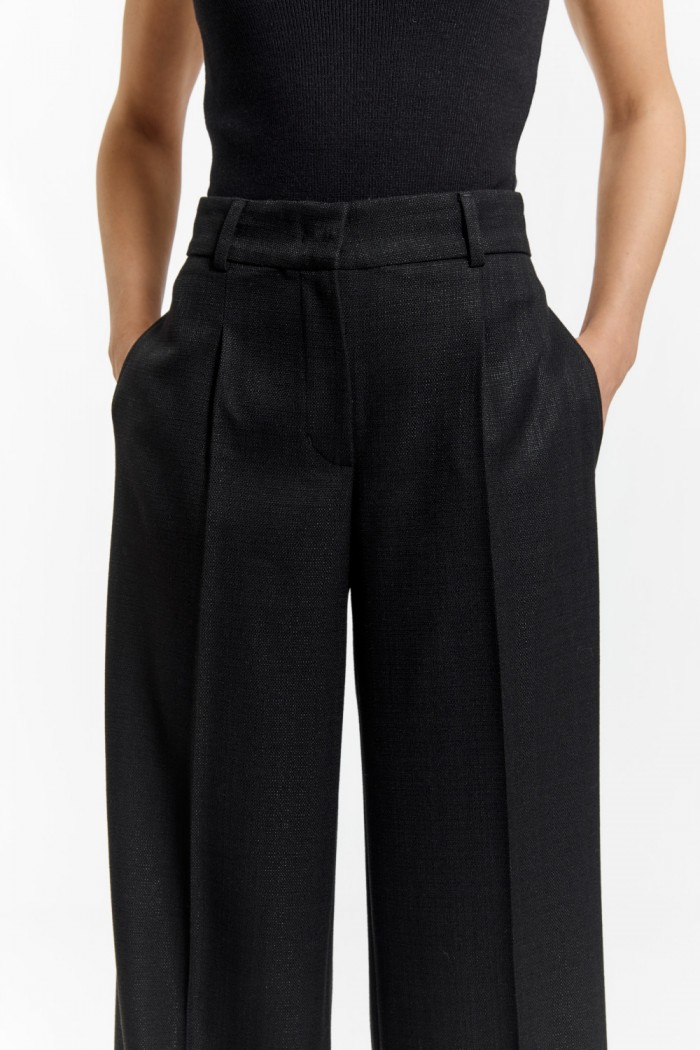 3-4920-4 - Черные женские брюки со стрелкой | Paulain