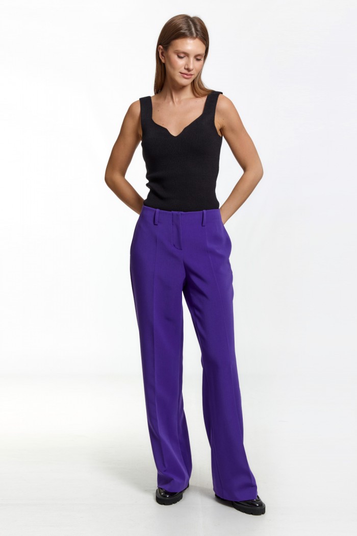 Женские фиолетовые вечерние брюки - 3-5098-73 | Paulain