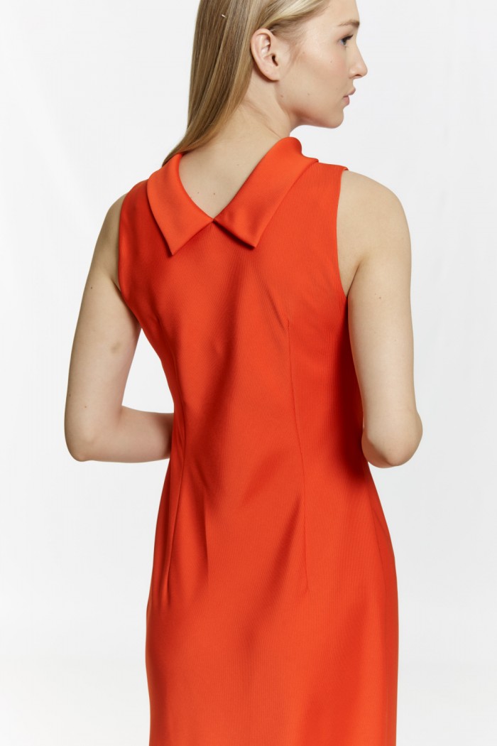 5-3167-120 - Оранжевое длинное платье без рукава | Paulain